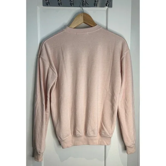 Brandy Melville Womens Light Pink Erica Crewneck Sweatshirt One Size Oversized - Picture 3 of 4